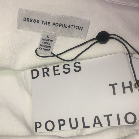 Dress the Population Nicole Sweetheart Sheath Bodycon Cocktail Floral Lace Ivory - Picture 10 of 12